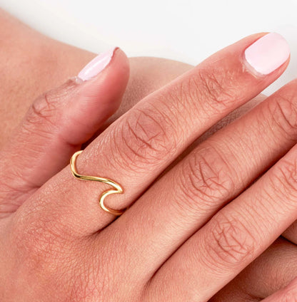 OCEAN WAVE RING - 18K GOLD PLATED STAINLESS STEEL