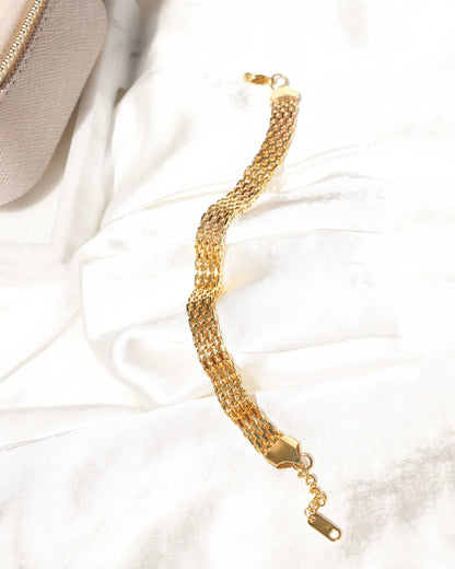 DELANY - 18K GOLD MESH BAND BRACELET