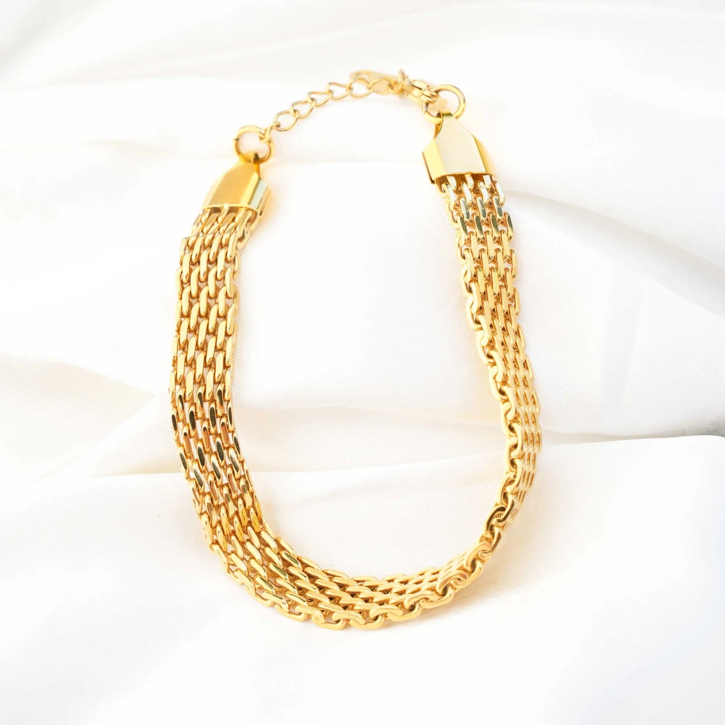 DELANY - 18K GOLD MESH BAND BRACELET