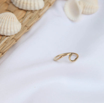 OCEAN WAVE RING - 18K GOLD PLATED STAINLESS STEEL